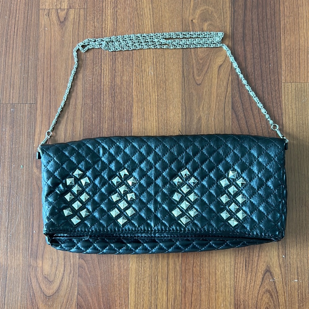 2b bebe handbag purse black with silver studs